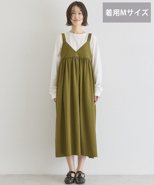 AMERICAN HOLIC 【選べる丈】Ｖネックワンピース Khaki