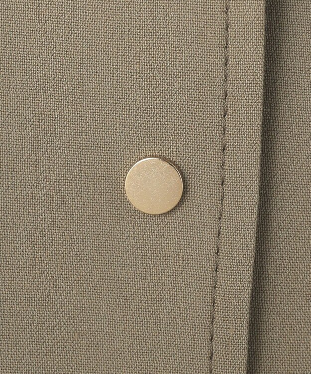 自由区 【カタログ掲載・セットアップ対応】リネンストレッチノーカラー ジャケット カーキ