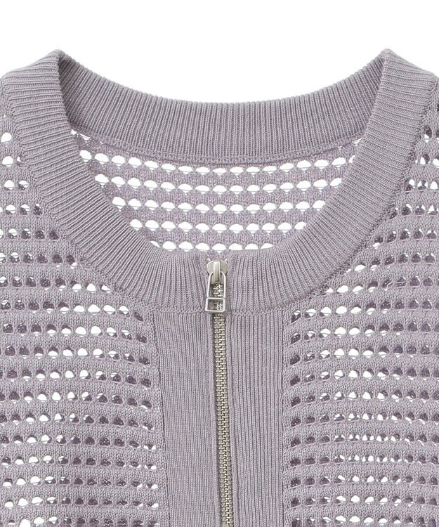 AMERICAN HOLIC ジップアップメッシュニットカーディガン Light Purple