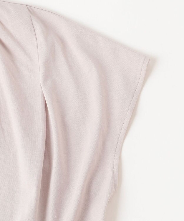 Feroux 【UVケア】スタンドネックフレンチスリーブ Tシャツ グレージュ系