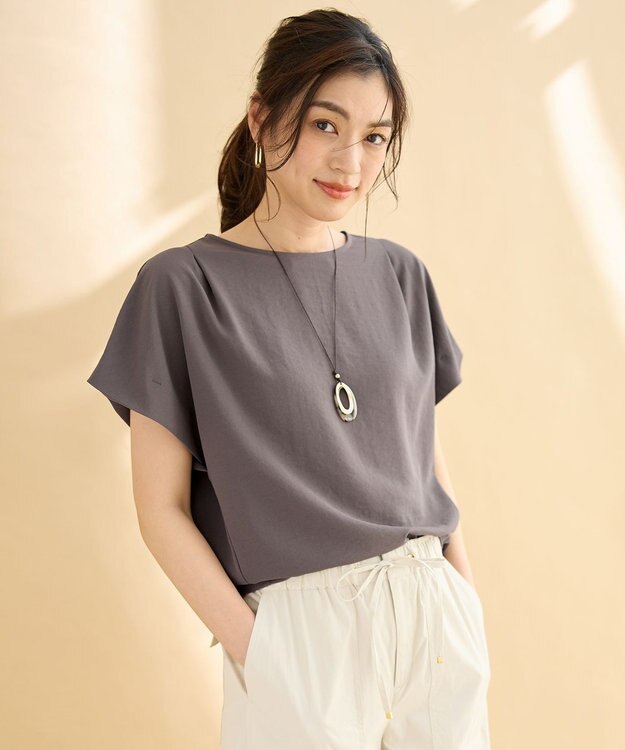 ANY さらさらDRYブラウス ダークブラウン