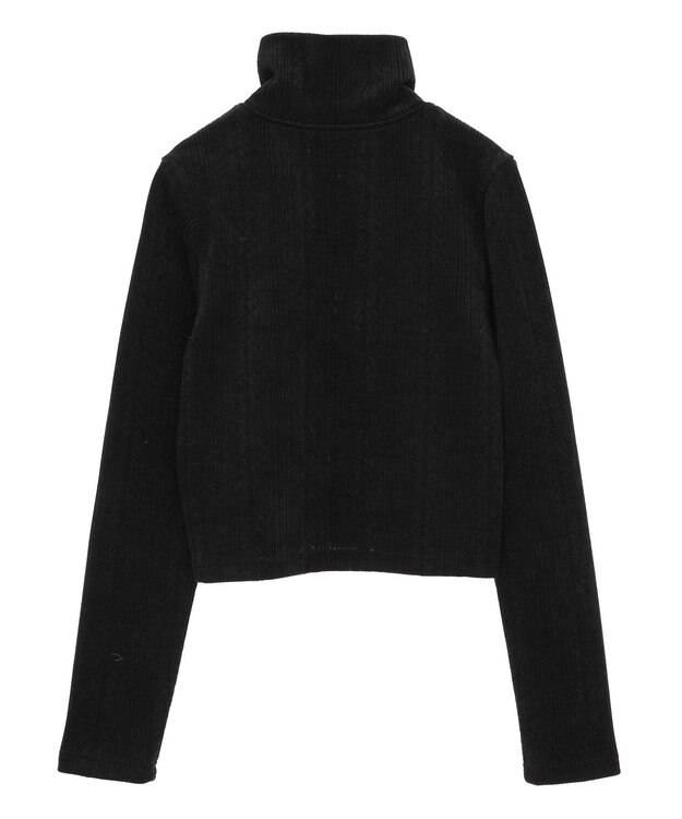 earth music&ecology ベロアケーブルＺｉｐカーディガン Ivory