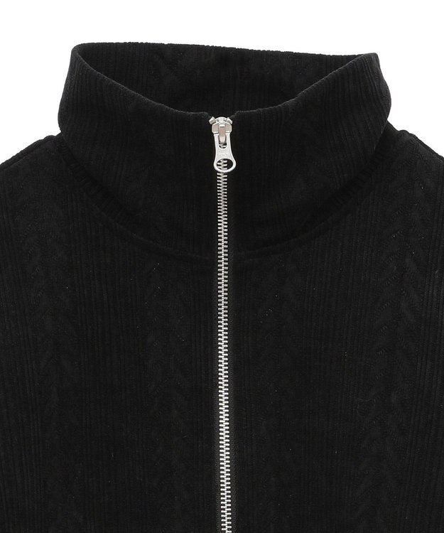 earth music&ecology ベロアケーブルＺｉｐカーディガン Ivory