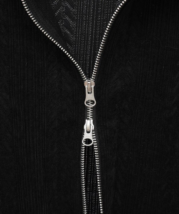 earth music&ecology ベロアケーブルＺｉｐカーディガン Ivory