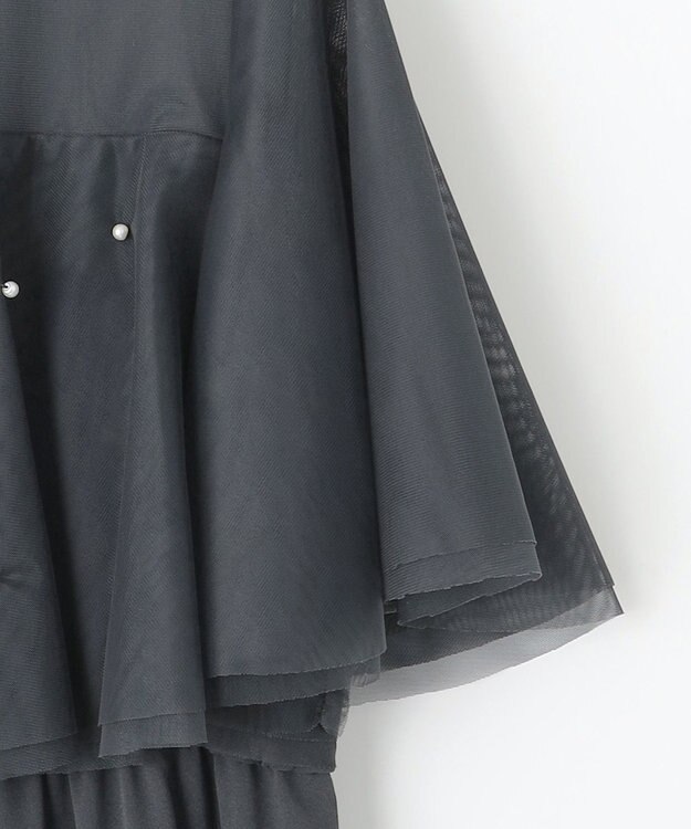 ANY SIS 【Lily Calin】ラッフルチュールフェイクパール ドレス スレート