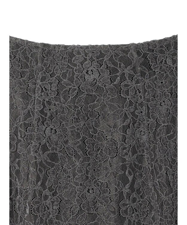 earth music&ecology モールレーススカート Charcoal Gray