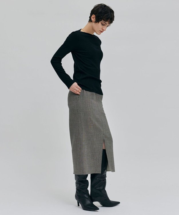 BEIGE， 【一部店舗限定・洗える】FORD / ボートネックトップス Black