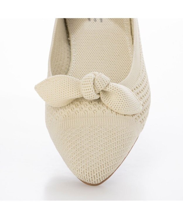 ing <ing>【サステナブル】２WAYポインテッドトゥニットパンプス ホワイト