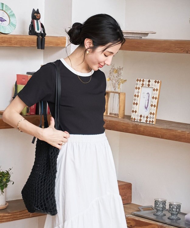 WEGO 【洗える/SML】コンパクトリブT ブラックその他