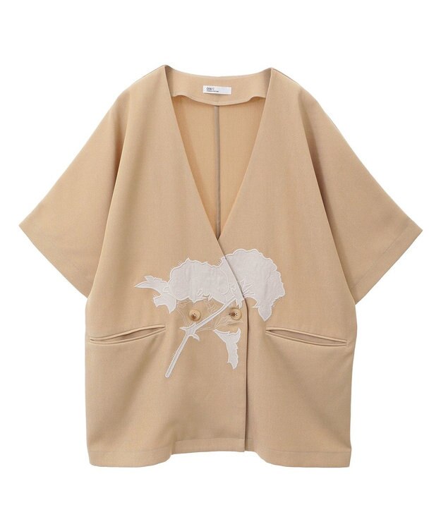 CRAFT STANDARD BOUTIQUE 刺繍カラーレスジャケット Beige