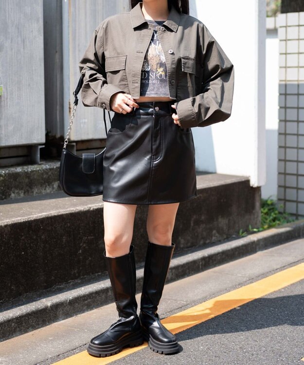 WEGO ミリタリーショートシャツ オリーブ