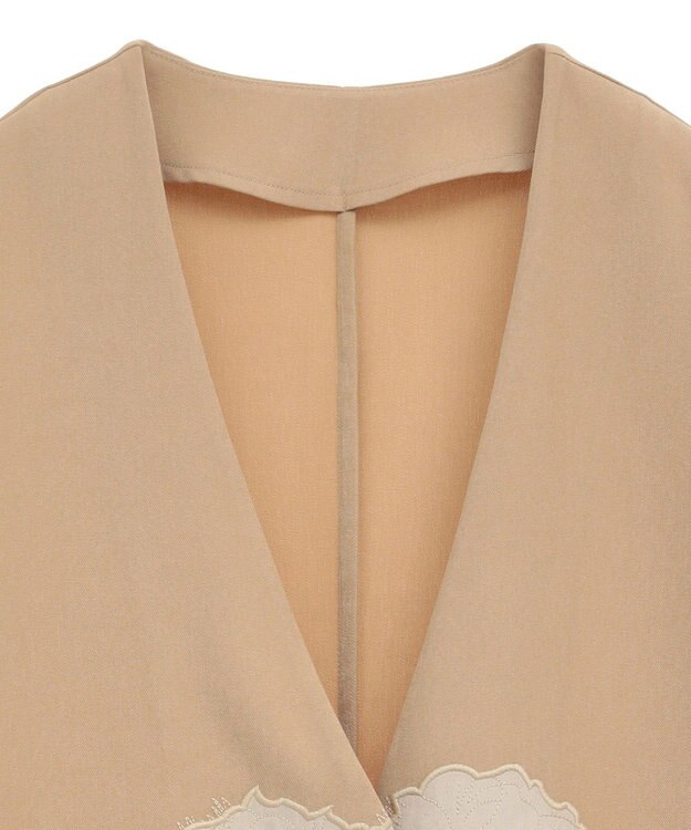 CRAFT STANDARD BOUTIQUE 刺繍カラーレスジャケット Beige