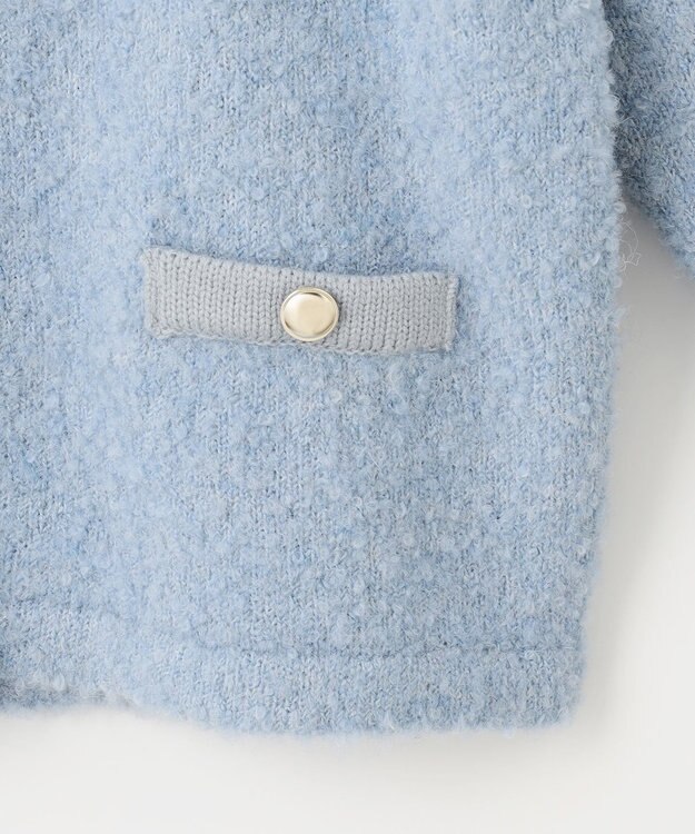 Feroux 【洗える】ブークレー ニットジャケット ブルー系