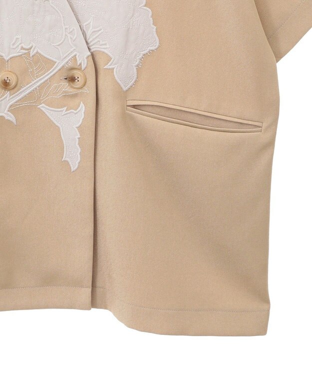 CRAFT STANDARD BOUTIQUE 刺繍カラーレスジャケット Beige