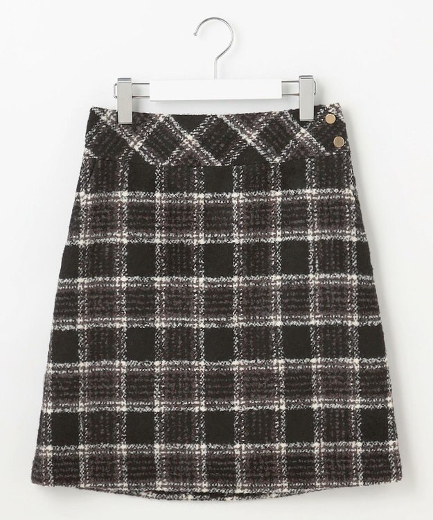 自由区 L BALLIループミルドチェック スカート ブラック×モカ
