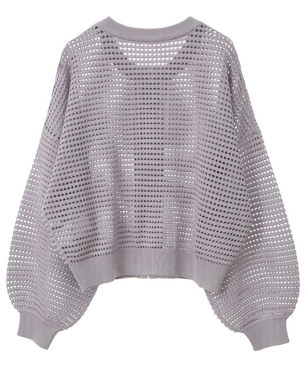 AMERICAN HOLIC ジップアップメッシュニットカーディガン Light Purple