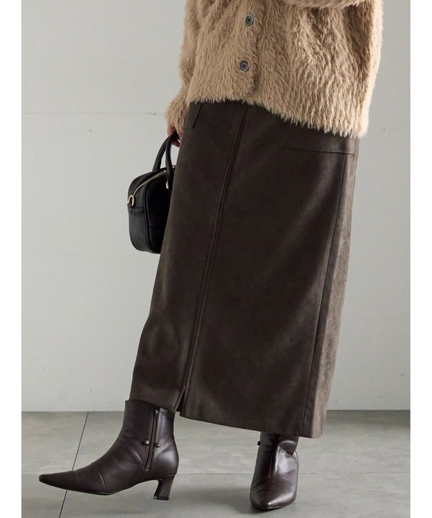 Te chichi ボンディングスエードタイトスカート チャコールグレー