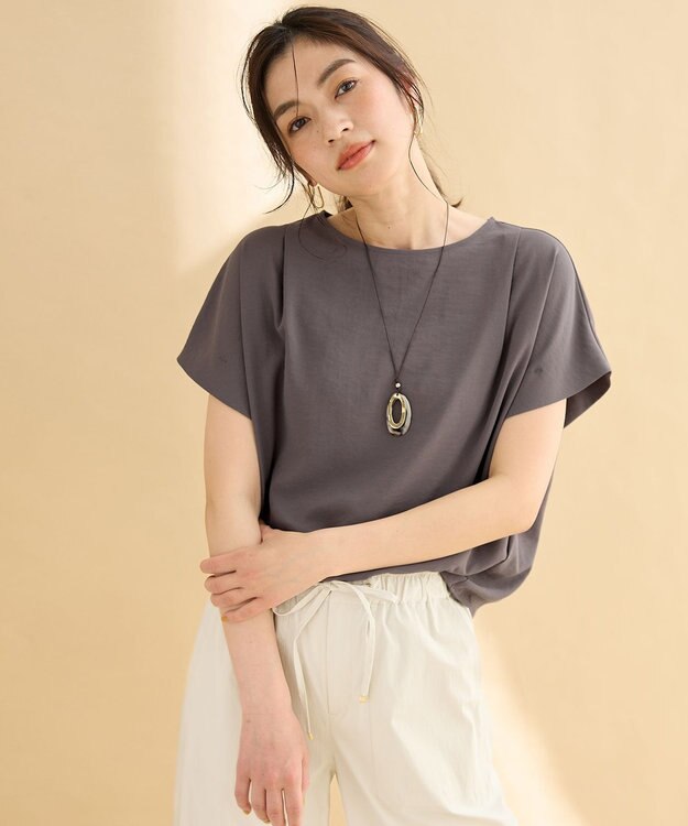 ANY さらさらDRYブラウス ダークブラウン