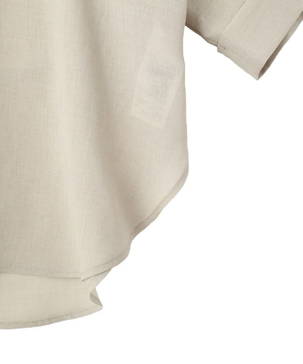 Green Parks 開襟シアーシャツジャケット Gray Beige