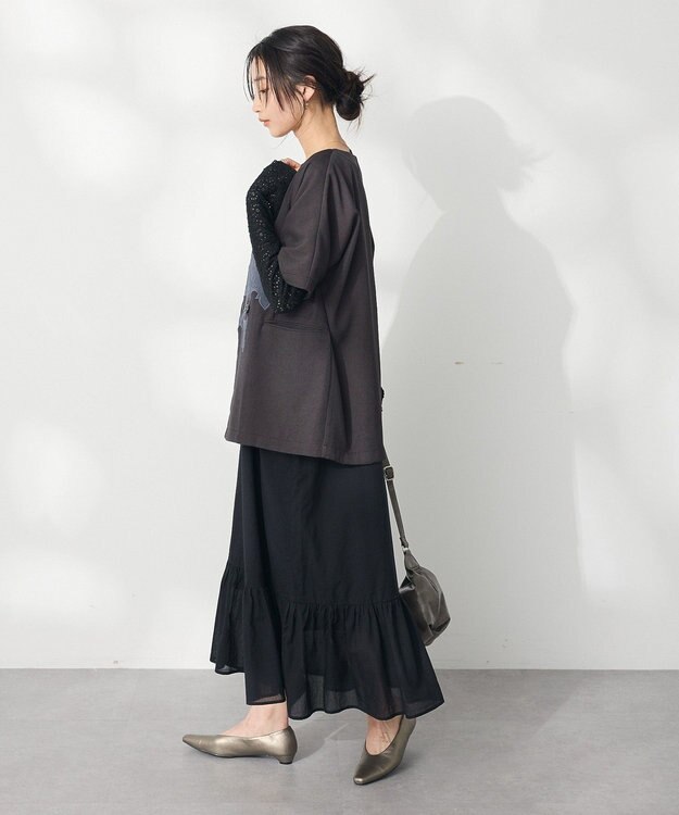 CRAFT STANDARD BOUTIQUE 刺繍カラーレスジャケット Dark Gray