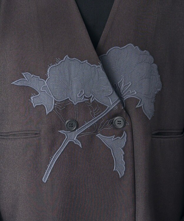CRAFT STANDARD BOUTIQUE 刺繍カラーレスジャケット Dark Gray