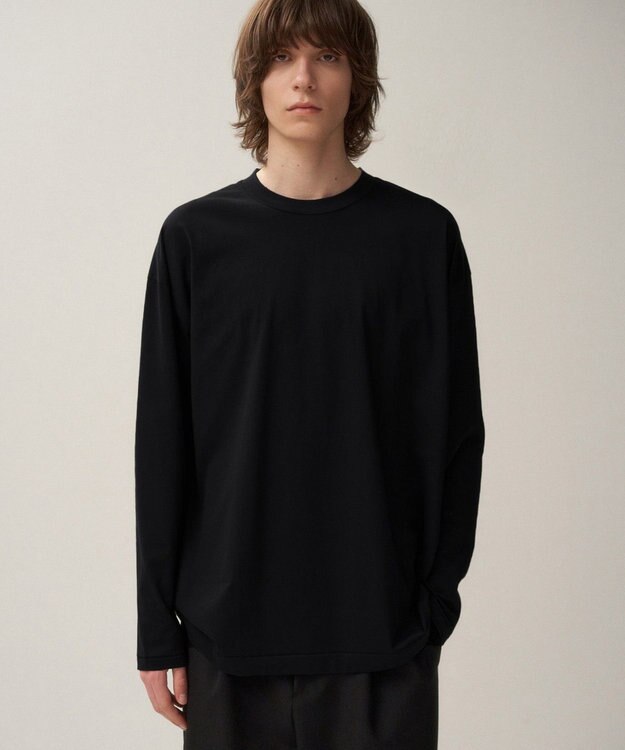 ATON SUVIN60/2 | オーバーサイズ L/S Tシャツ - UNISEX BLACK