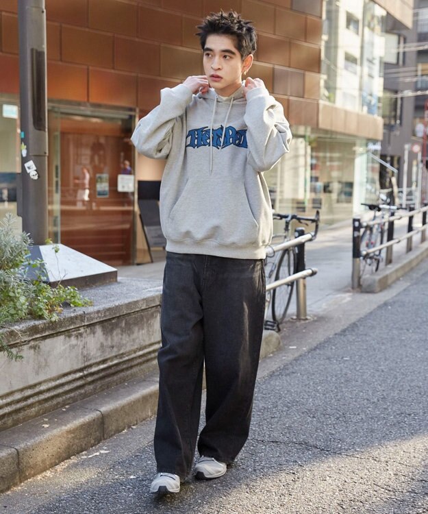 WEGO 【ユニセックス着用ITEM】ワッペンロゴパーカー 杢グレー