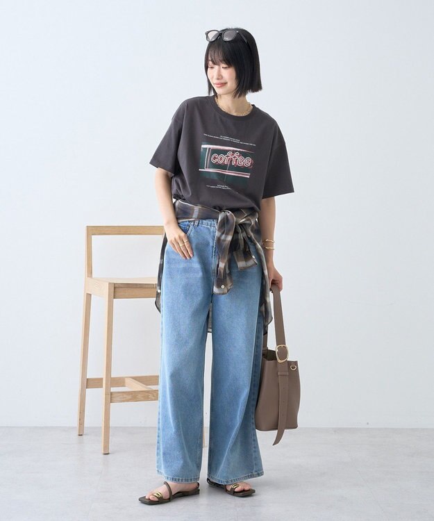 AMERICAN HOLIC 刺繍&フォトプリントTシャツ Charcoal Gray
