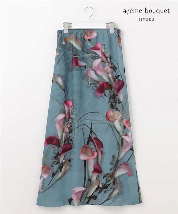 自由区 【カトリエムブーケ】Calla カラーモチーフスカート スモーキーブルー