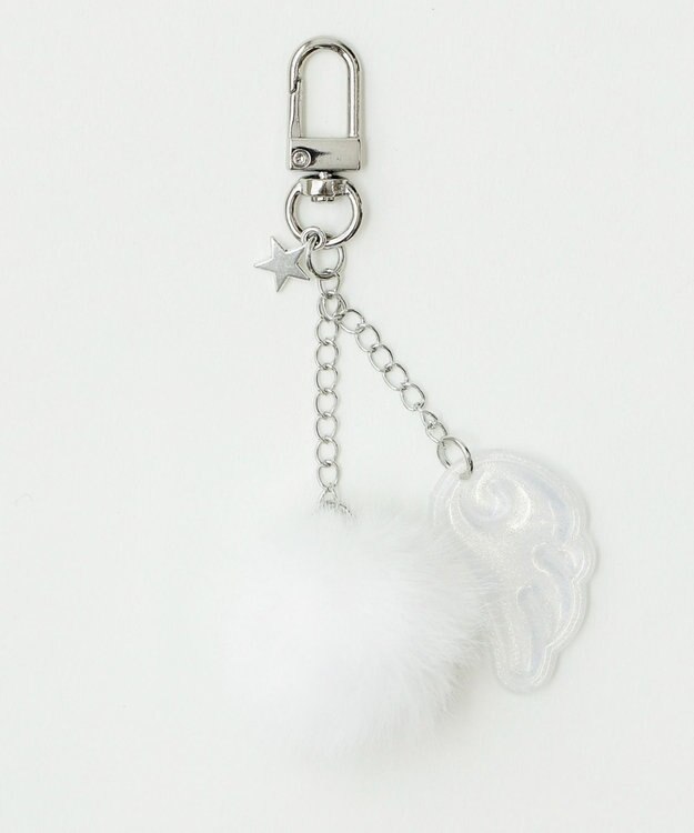 WEGO ファーエンジェルキーホルダー ホワイト