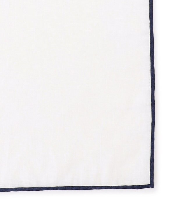 J.PRESS MEN 無地ヘムプリントリネン チーフ ネイビー系