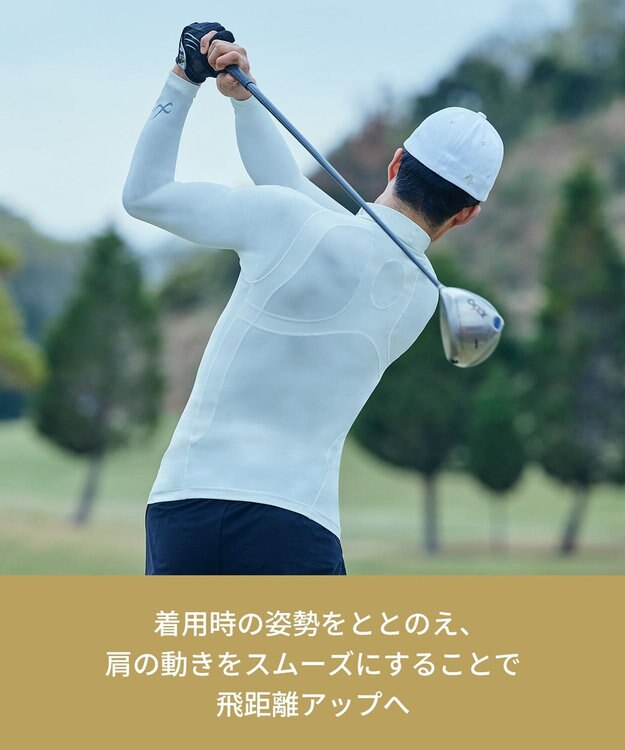 CW-X 【MEN】 CW-X 機能性トップス 【JYURYU TOP】 ホット 長袖 肩が動かしやすくなる 運動時の疲労を軽減 ゴルフ 球技 マラソン 保温(本体) JAO799 /ワコール ブラック