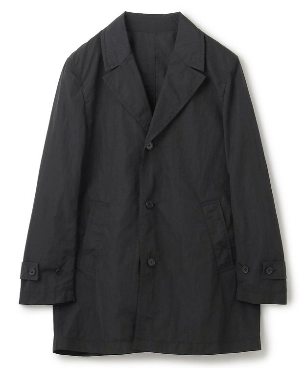 JOSEPH HOMME 【LEON 掲載】ブライトナイロンシャンブレー 　シングルブレストスプリングコート ブラック系
