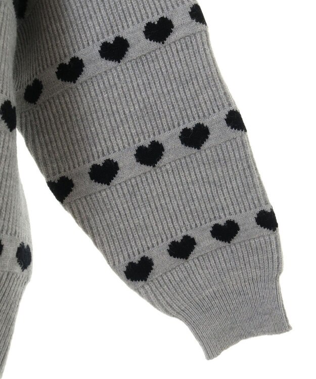 Green Parks ・ｓｗｉｎｇ　ｂｙ　ハートクルーネックニット Gray