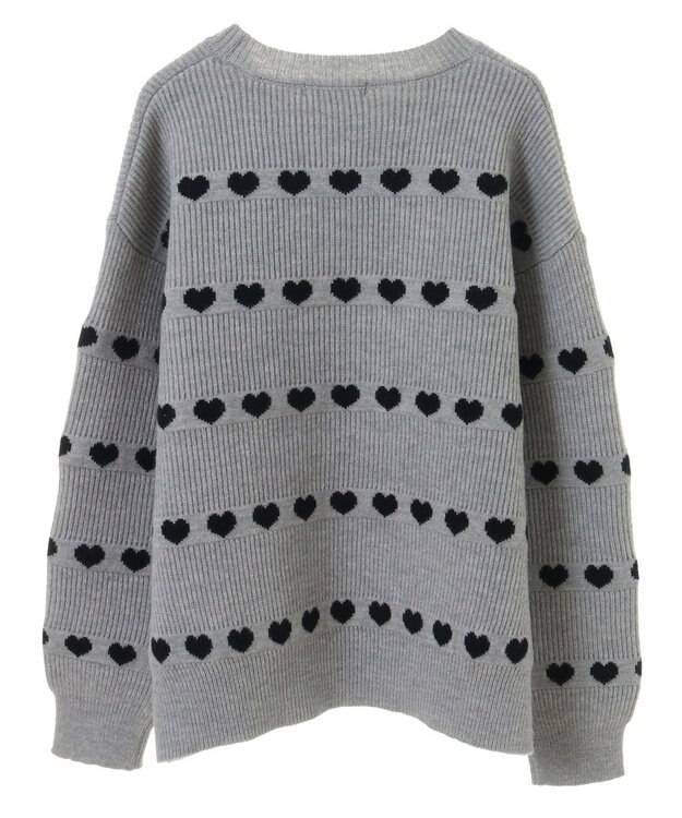 Green Parks ・ｓｗｉｎｇ　ｂｙ　ハートクルーネックニット Gray
