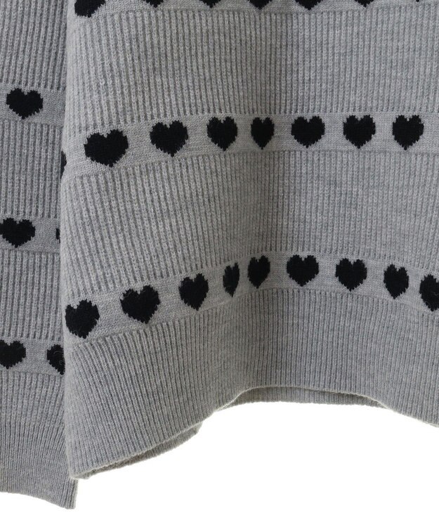 Green Parks ・ｓｗｉｎｇ　ｂｙ　ハートクルーネックニット Gray