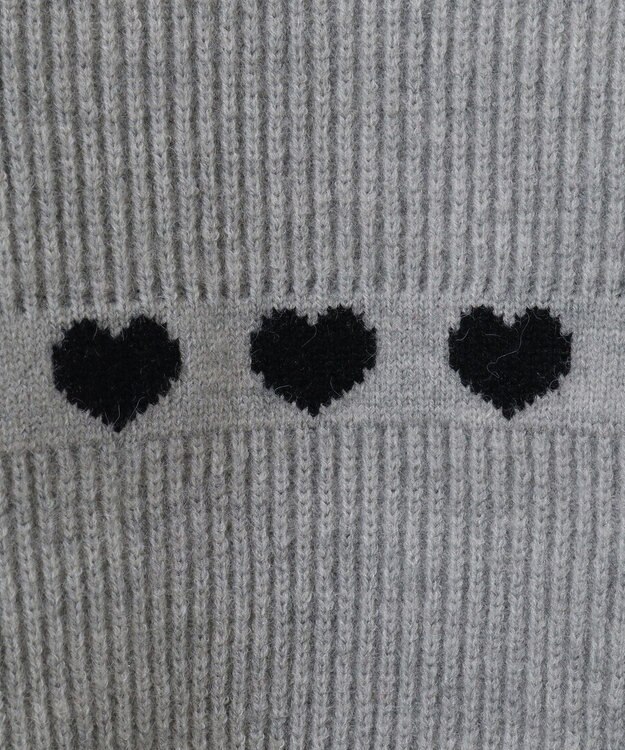 Green Parks ・ｓｗｉｎｇ　ｂｙ　ハートクルーネックニット Gray