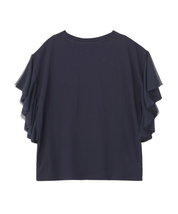 AMERICAN HOLIC 【WEB限定】袖チュールサイドスリットプルオーバー Navy