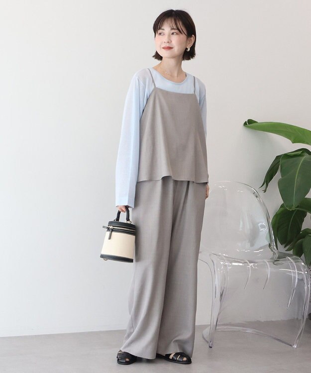 AMERICAN HOLIC リネンライクビスチェサロペット Gray Beige