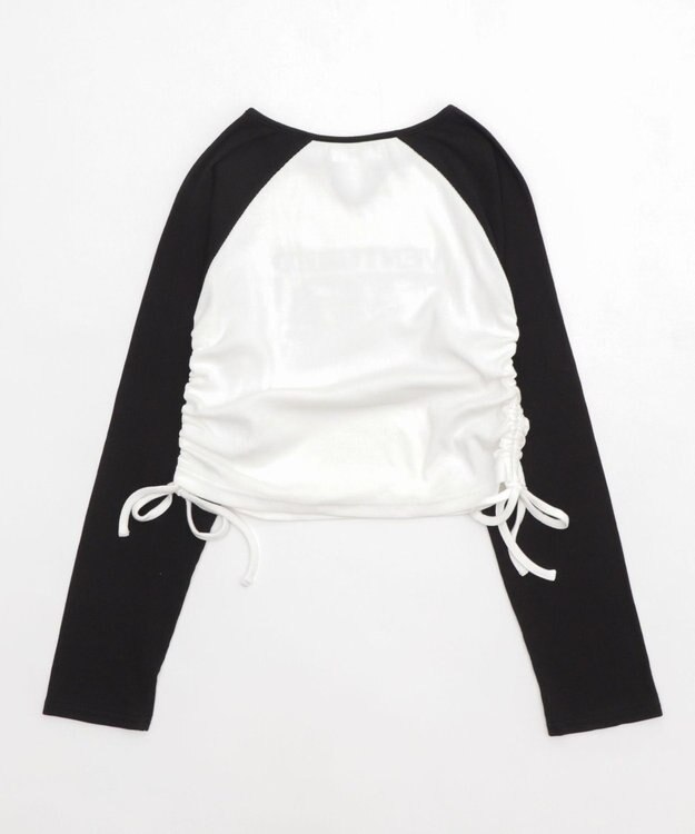 WEGO キーネックサイドドロストラグランロンT ブラック