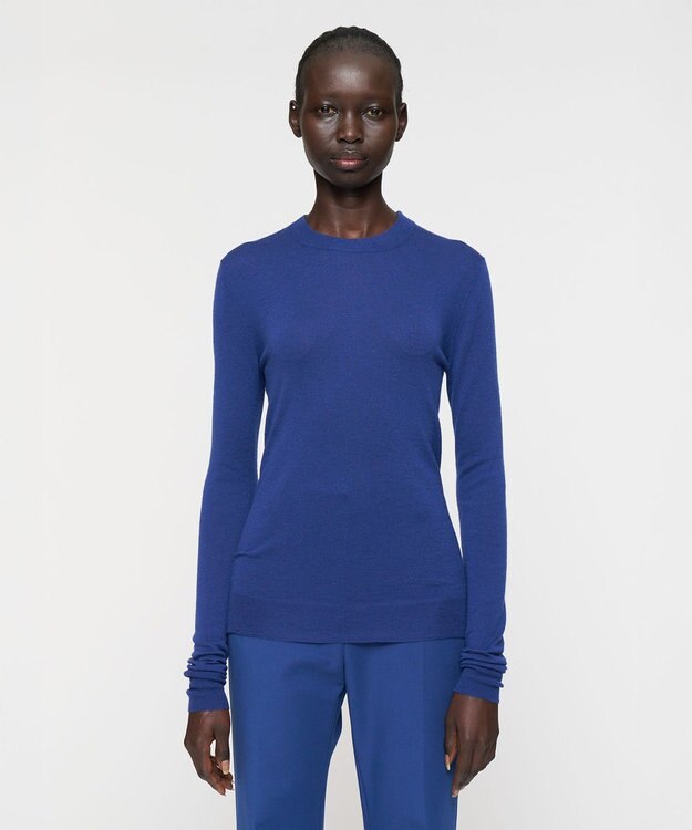 JOSEPH 【洗える】キャッシュエアー　ラウンドネックニット Cobalt