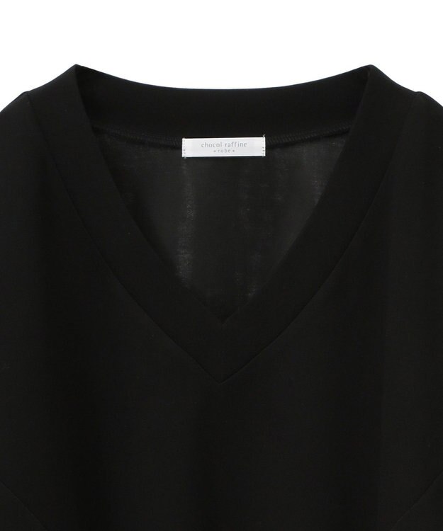 Green Parks ショート丈Ｖネックポンチプルオーバー Black