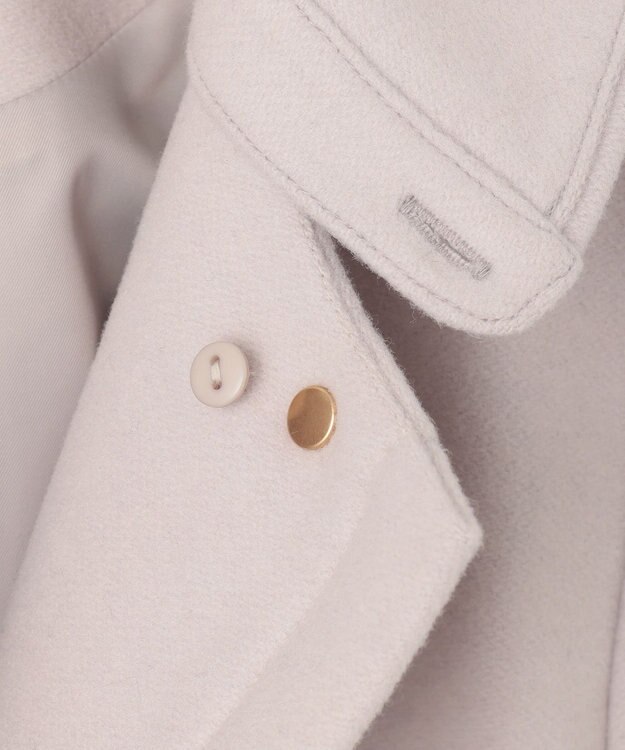 組曲 L 【2WAY】ウールモッサ ショートコート アイスグレー系