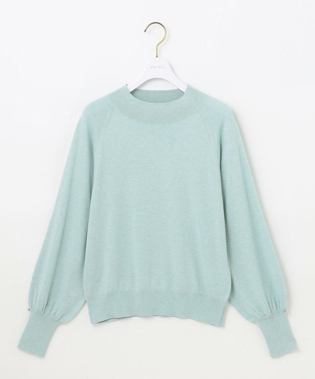 ANY SIS 【洗える】カシミヤブレンドパフ袖 ニット ミント