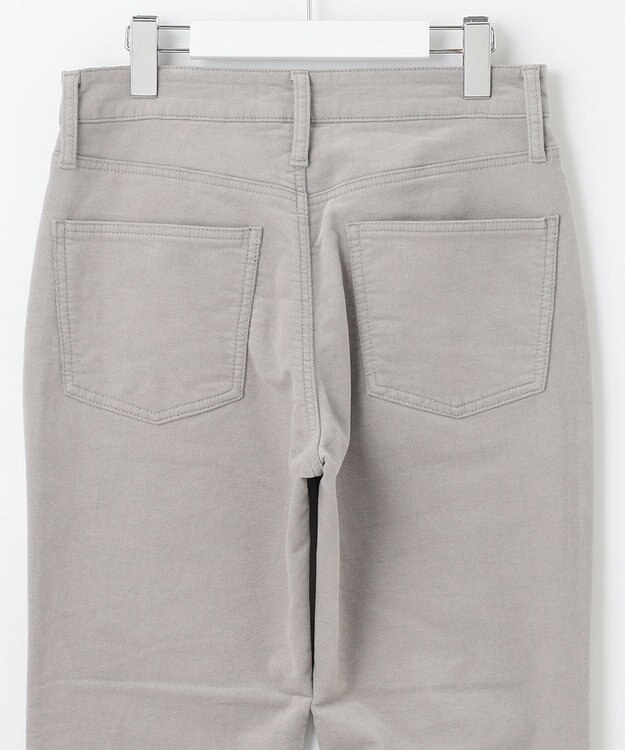 自由区 【洗える】リブレスコール ストレートパンツ ライトグレー系