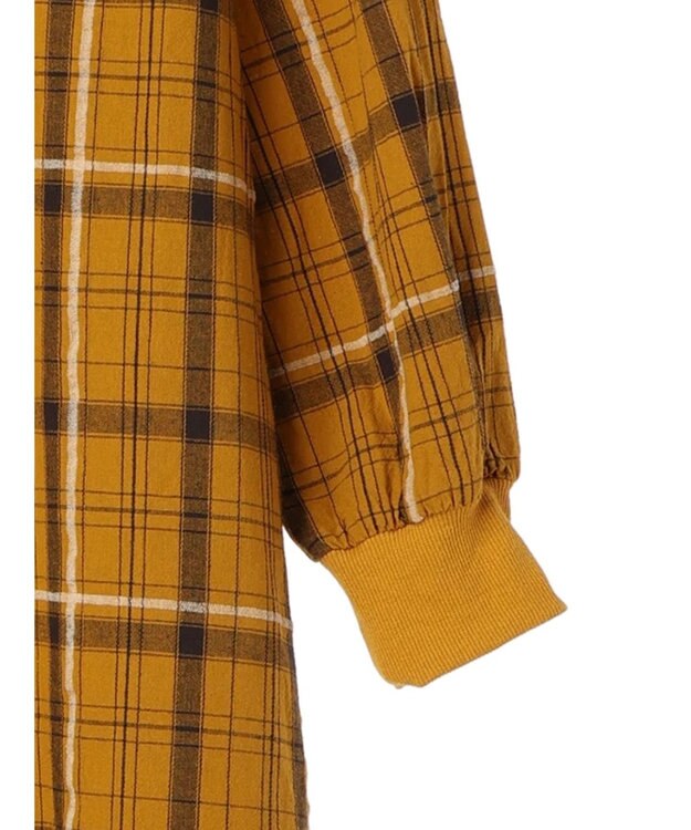 CRAFT STANDARD BOUTIQUE 先染めチェック（小）バンドカラー袖ＲＩＢ　ＯＰ Mustard