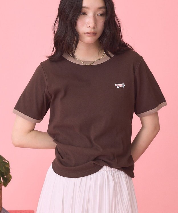 AMERICAN HOLIC 【PENNEY'S】配色リンガーTシャツ Brown