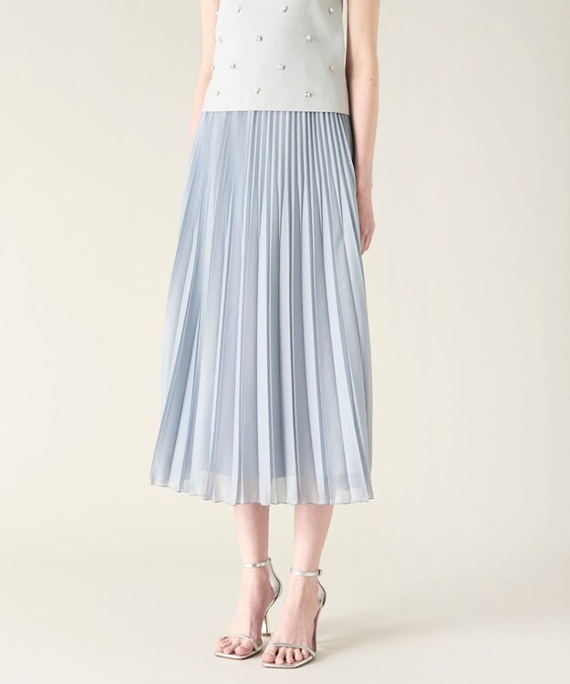 GRACE CONTINENTAL チンツプリーツスカート ブルー