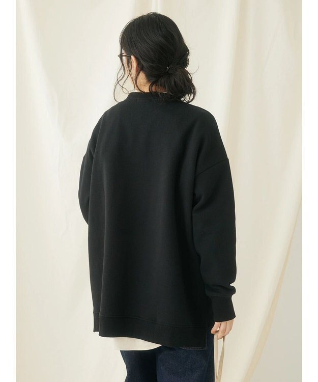 CRAFT STANDARD BOUTIQUE 裏起毛クルーネックチュニック Black