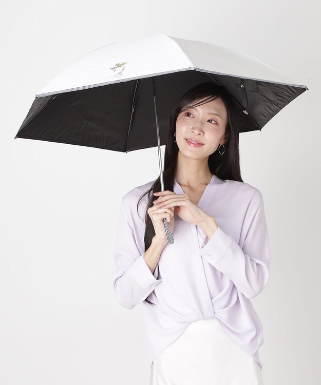 MOONBAT 【遮光率100％/遮熱/UV/軽量】POLO RALPH LAUREN（ポロ ラルフローレン）晴雨兼用日傘  ポロベア 折りたたみ傘 オフホワイト